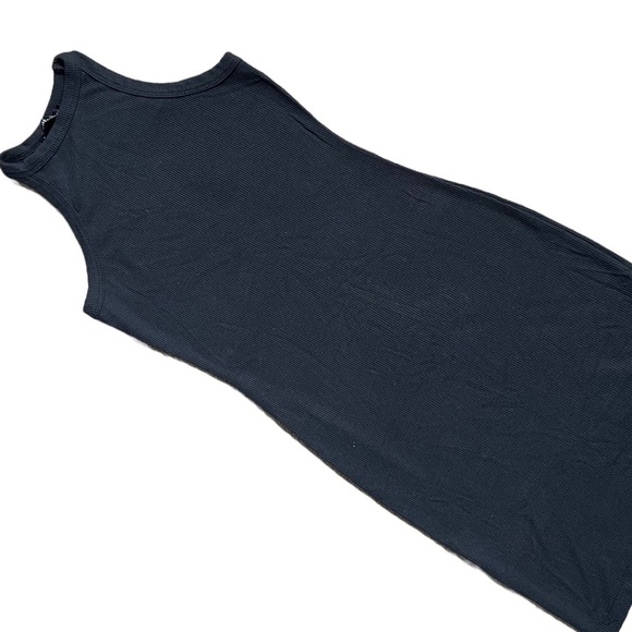 SHEIN BLACK HIGH NECKLINE RIBBED MINI DRESS SIZE SMALL - Picture 2 of 7